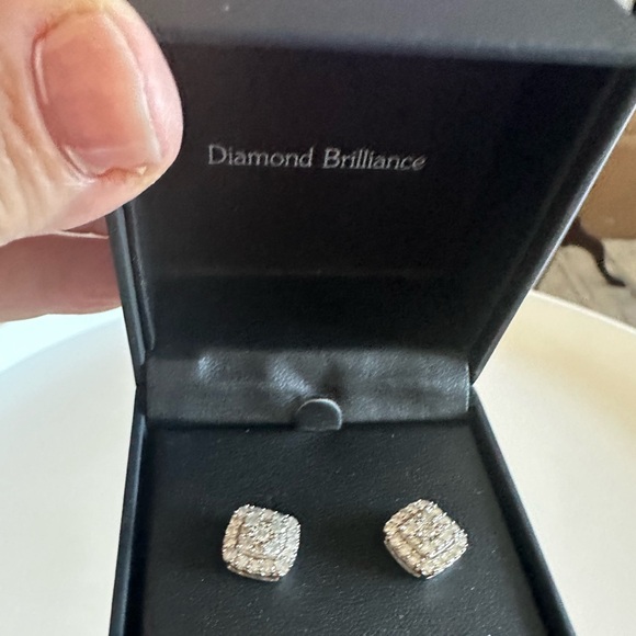NEW STERLING SILVER POST EARRING TOTAL 1ct. T.W.